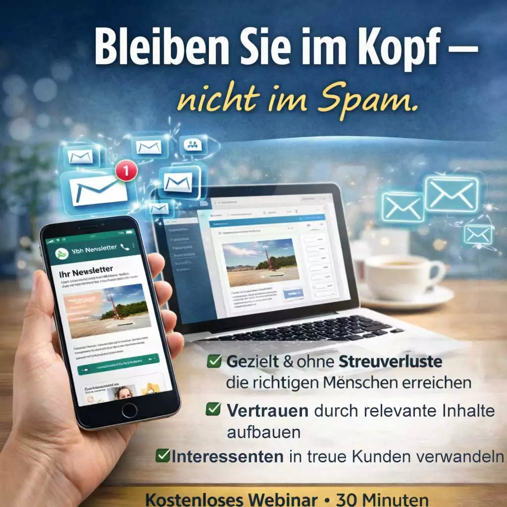 Ein Notebook und ein Smartphone, welche einen Newsletter zeigen