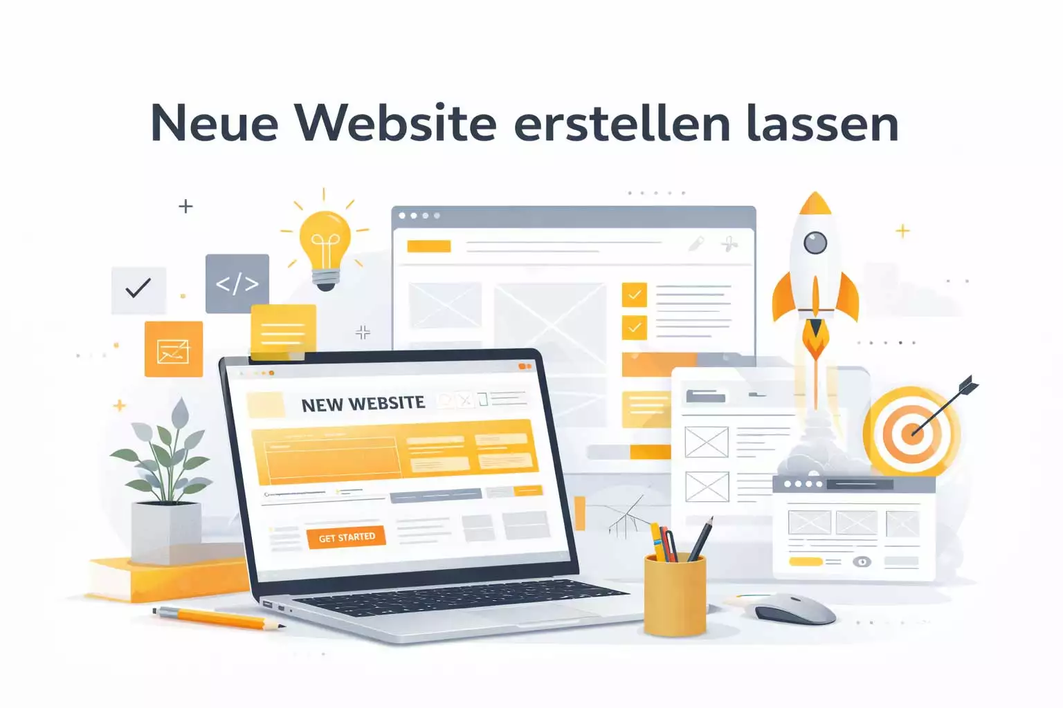 Moderne Website wird neu erstellt – übersichtliches Webdesign für Unternehmen