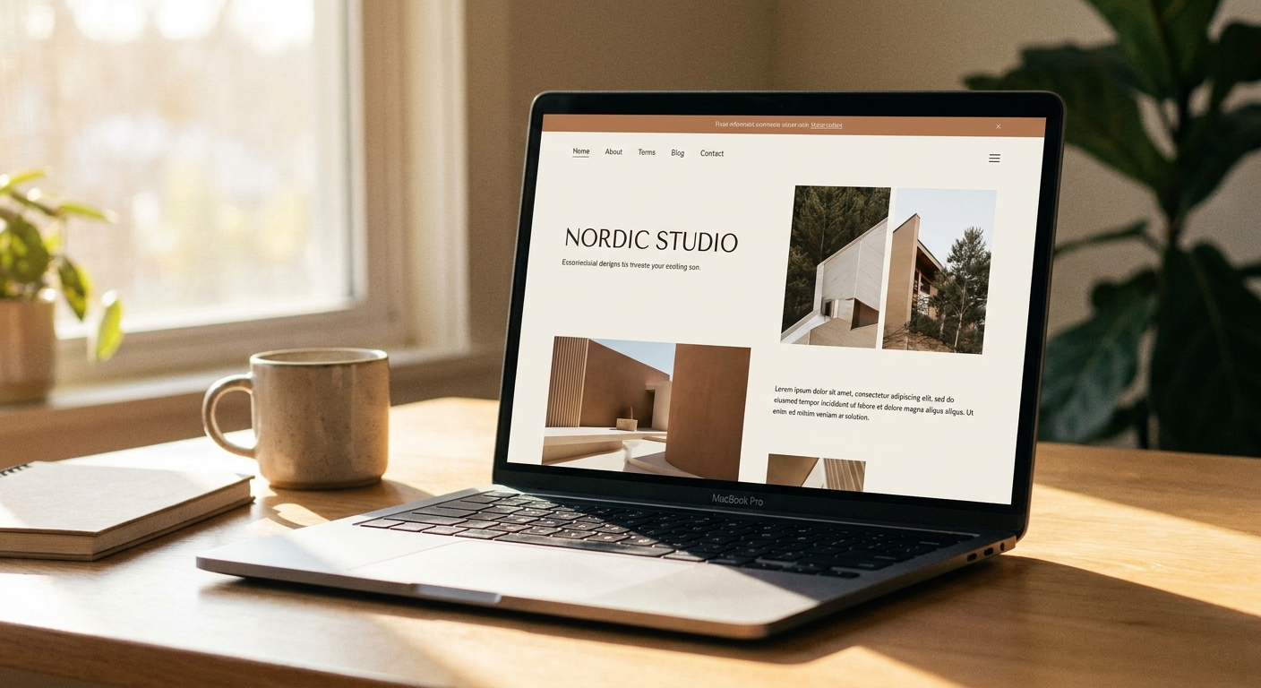 Moderne Website-Struktur auf einem Laptop – klare Nutzerführung und professionelles Webdesign