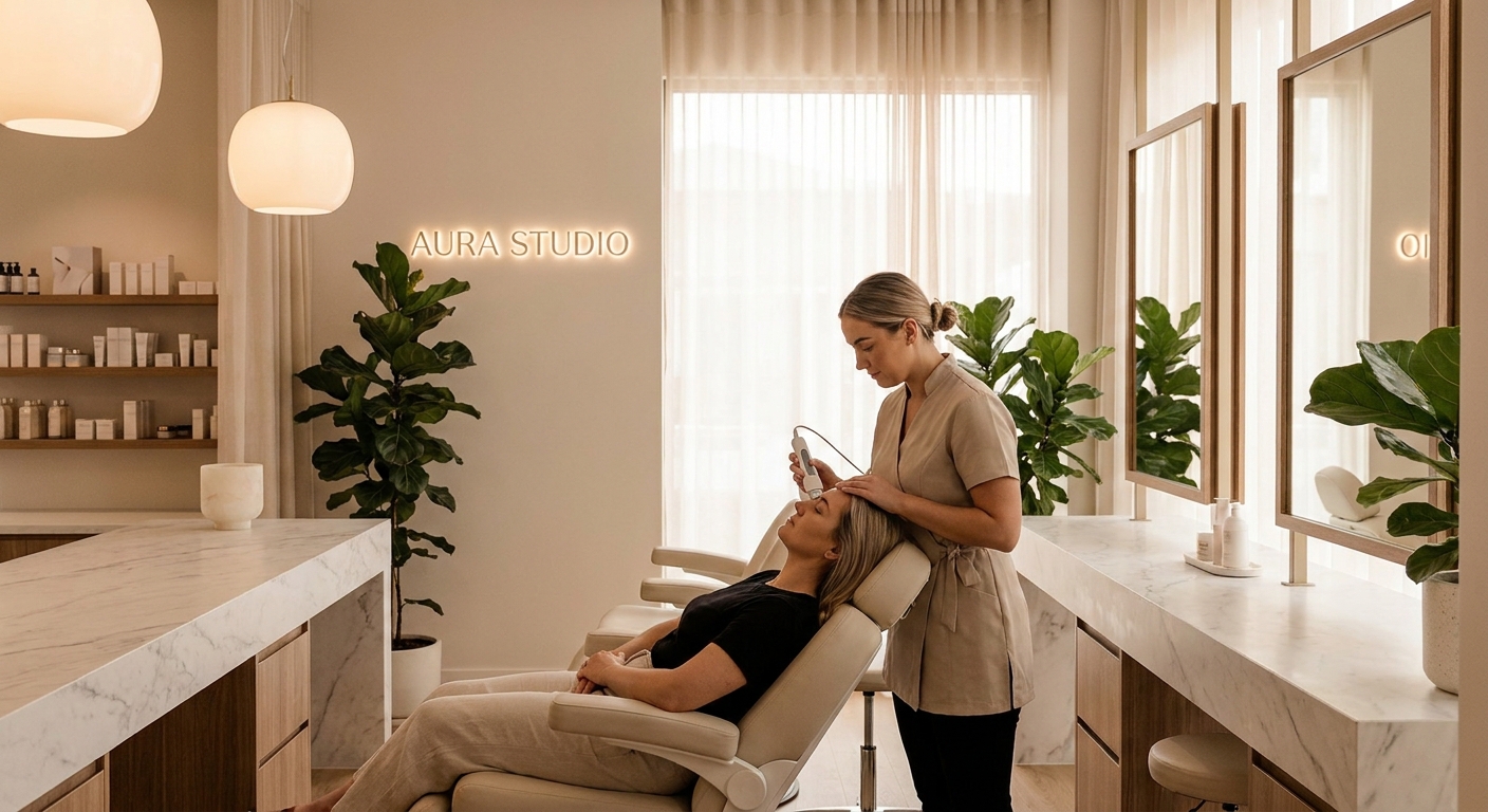 Kosmetikstudio mit Kundenbehandlung