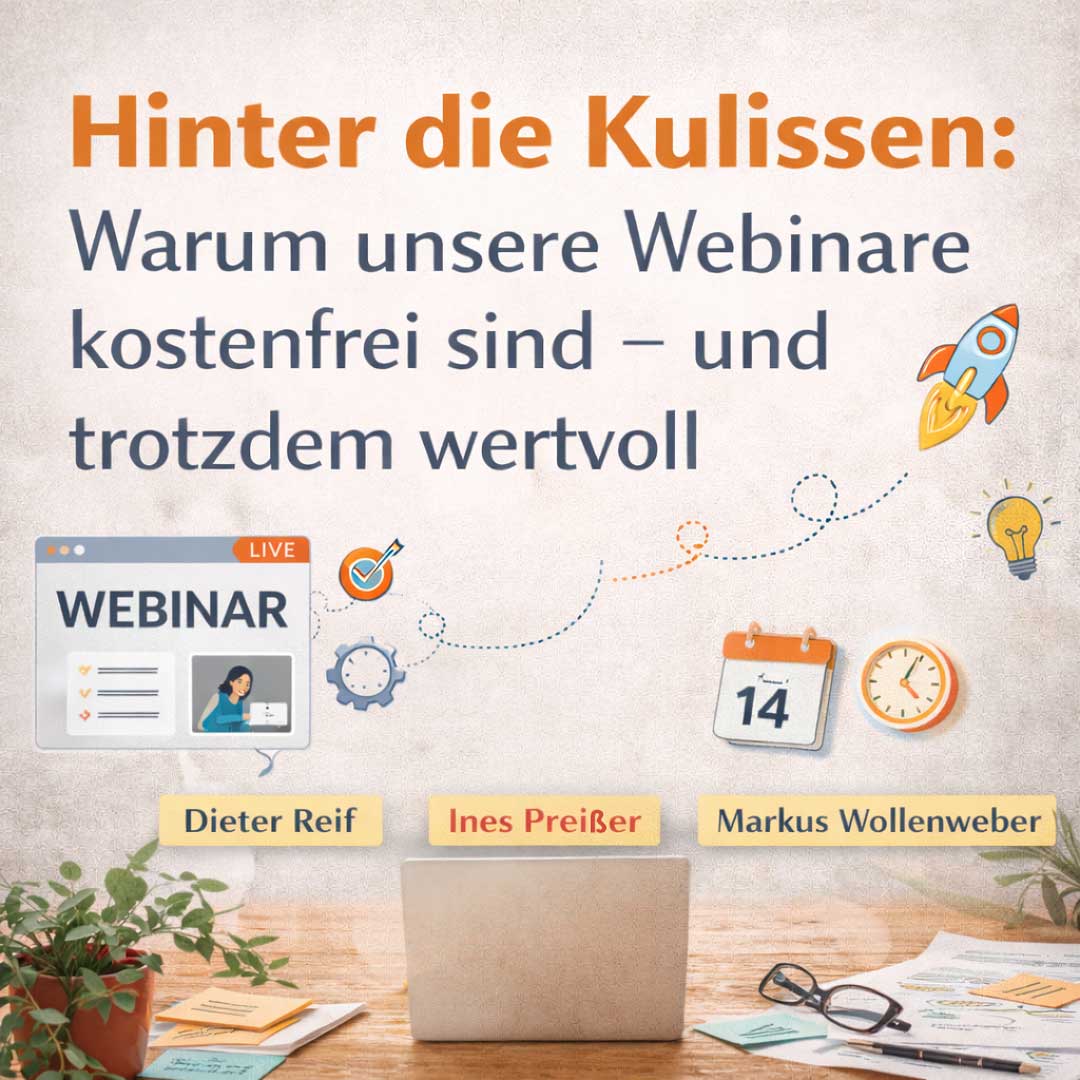 Kostenfreie Webinarreihe zu Website, Online-Marketing und E-Mail-Marketing – Einblick hinter die Kulissen